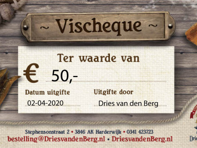 Product afbeelding van Vischeque t.w.v. €50,- 
(+ €1,- voor postzegel)